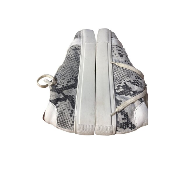 Myra Snake Print Low-Top Sneakers White & Gray Textured Lace-Up Casual Shoes Siz - Picture 6 of 6